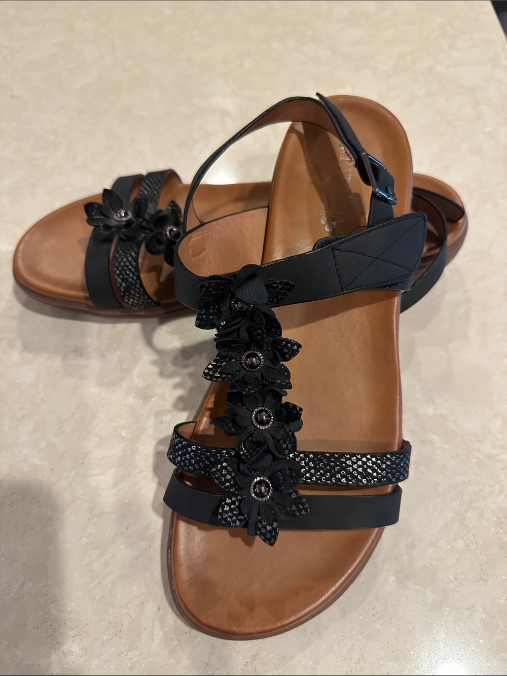 Patrizia By Spring Step Women's Comfort Black Sandals